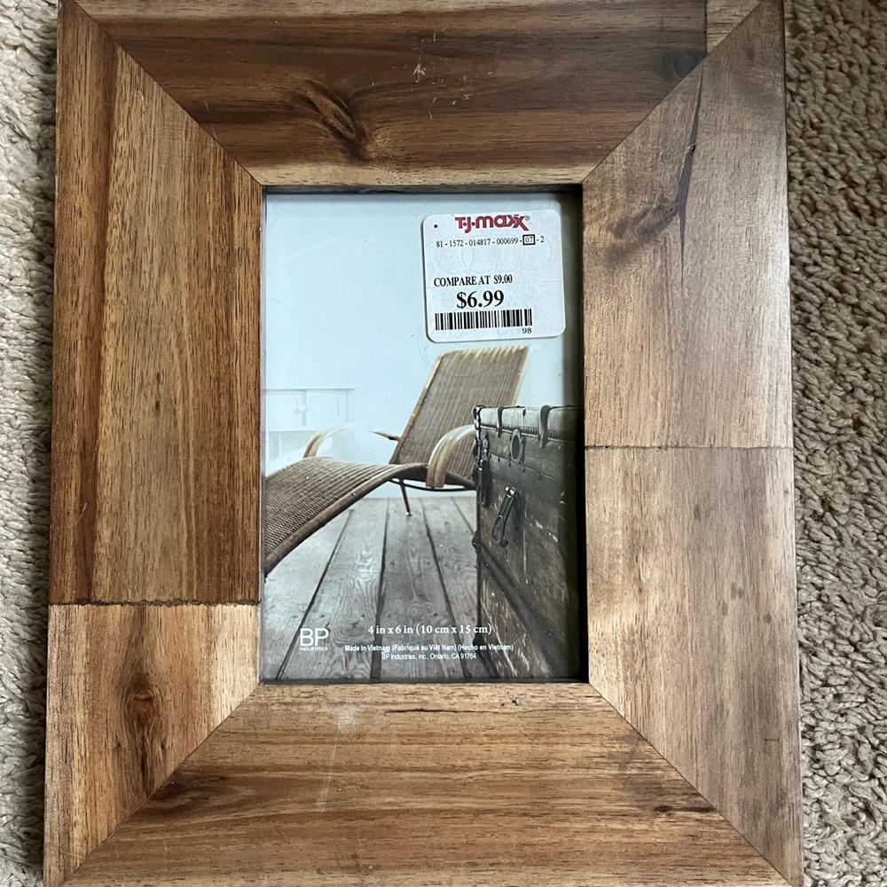 New Wooden Picture Frame 4 x 6 Rustic Boho
